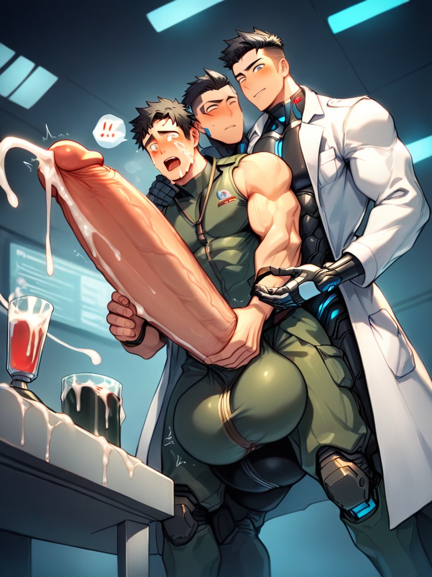 Men Watching, Precum On Tip, Scienc Experiment AI Gay Porn