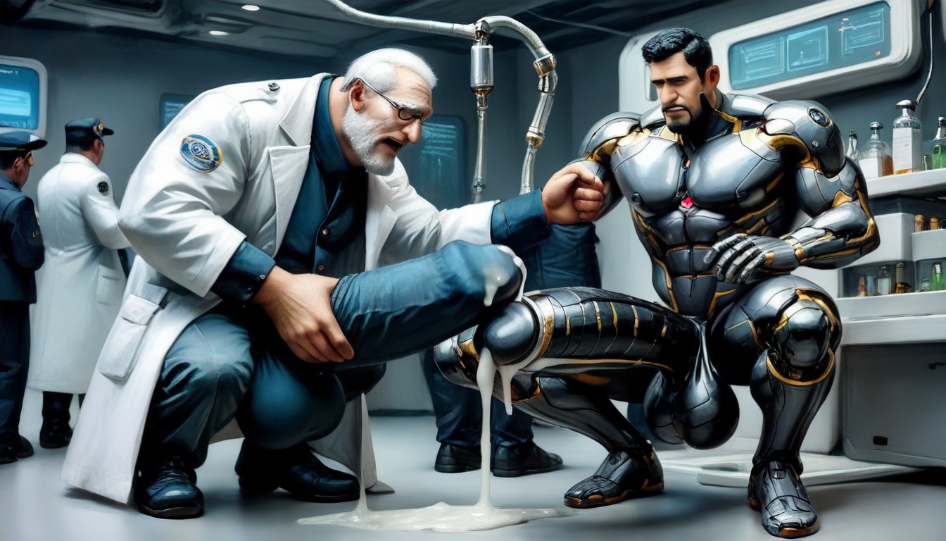 Cyber, Correct Anatomy, Hugging Cock AI Gay Porn
