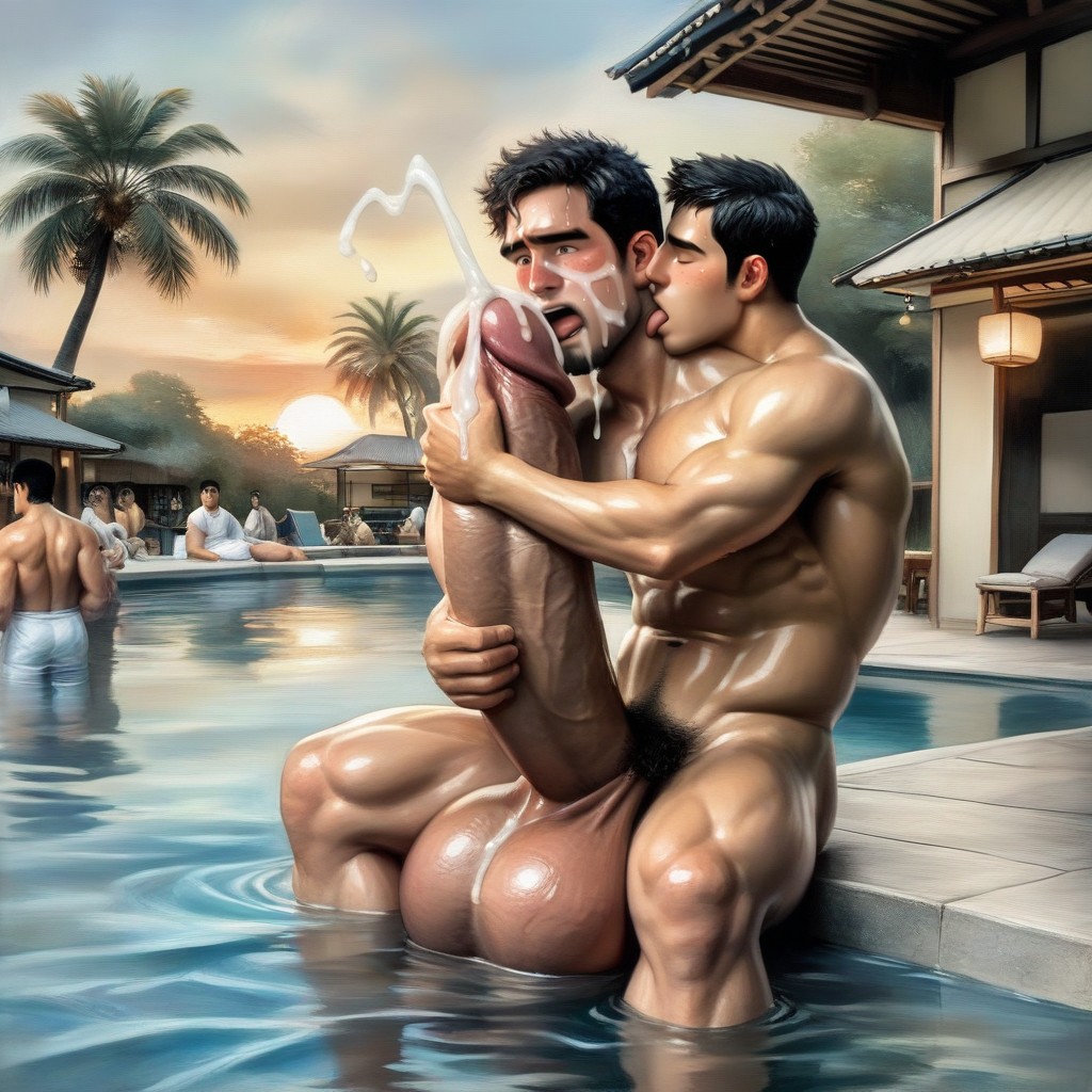 Japanese, Extreme Pleasure, Uncut Hyper Cock Bigger Than Leg AI Gay Porn