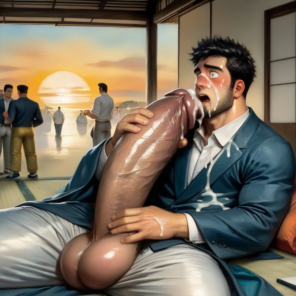 Japanese, Movement Lines, Big Balls AI Gay Porn