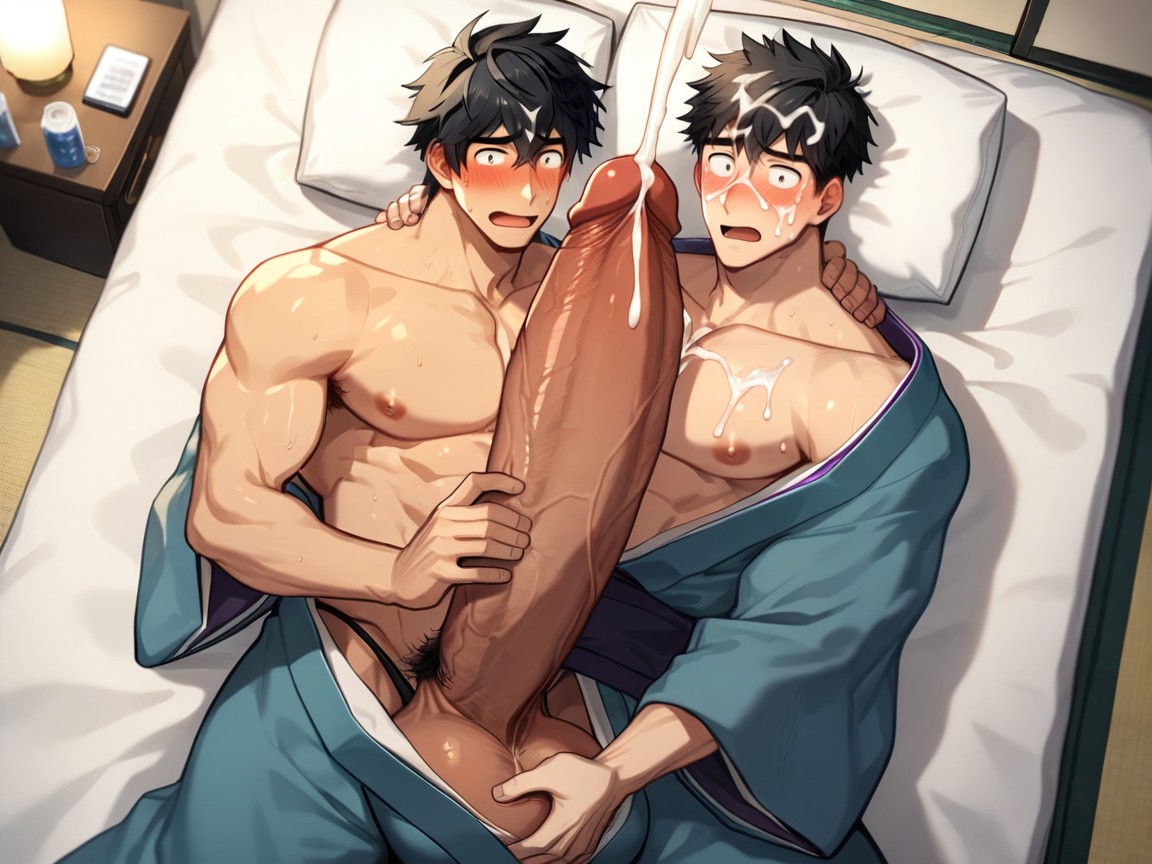 Helping Hand, Hyper Excess Cum, Male Only AI Gay Porn