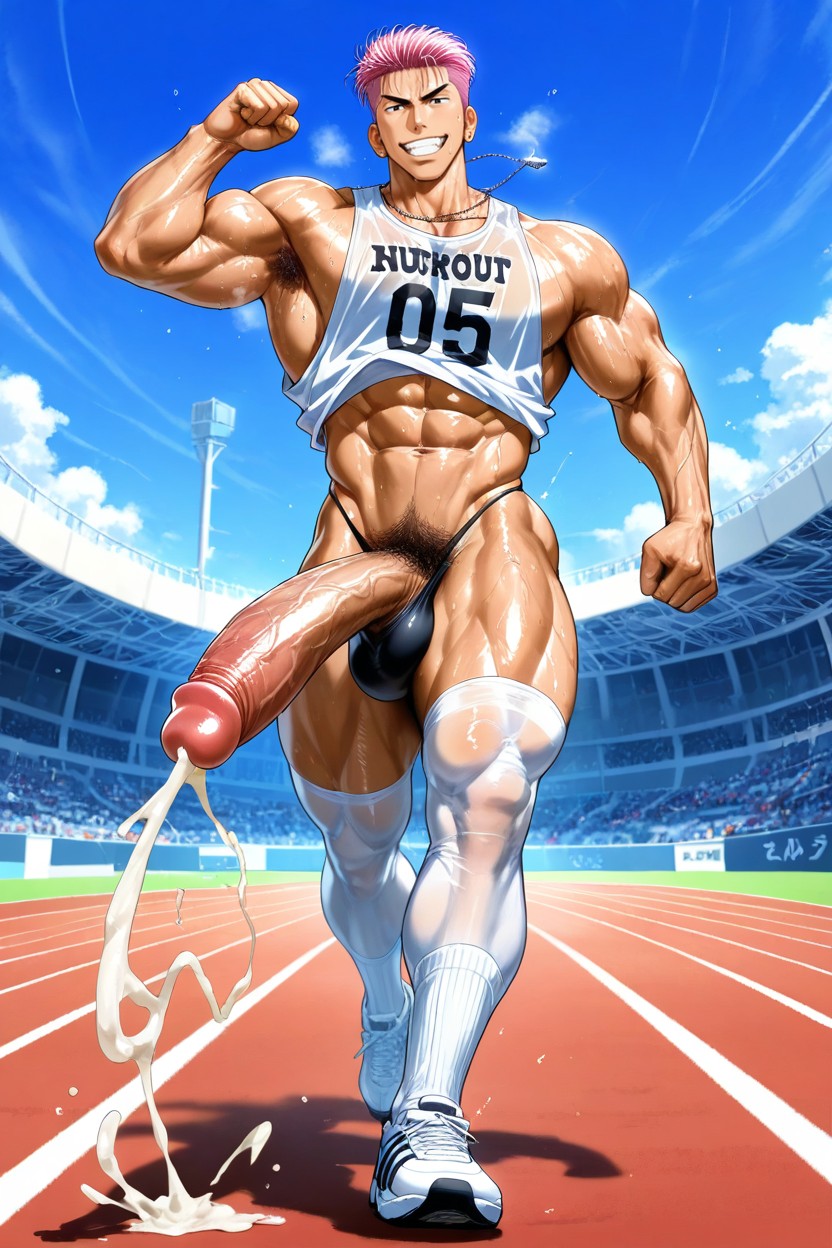 Giant Dick, Detailed Face, Smile Mouth AI同性恋黄片