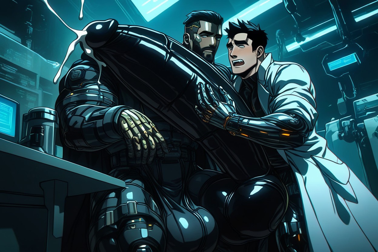 Penis Base Realistically Attached To Crotch, Cumshot, Gay AI Gay Porn