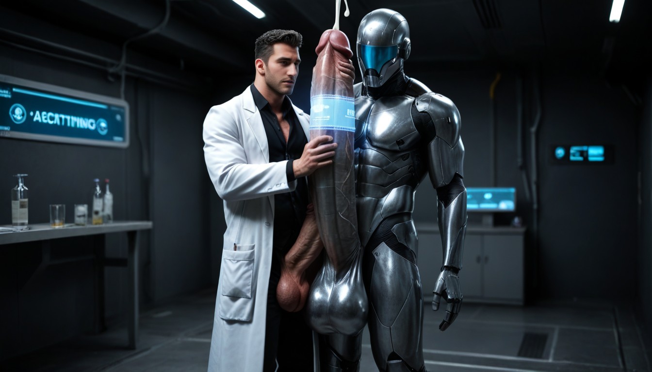 Male Researchers, K, Face Pressed Against Dick Or Balls Or Bulge AI Gay Porn
