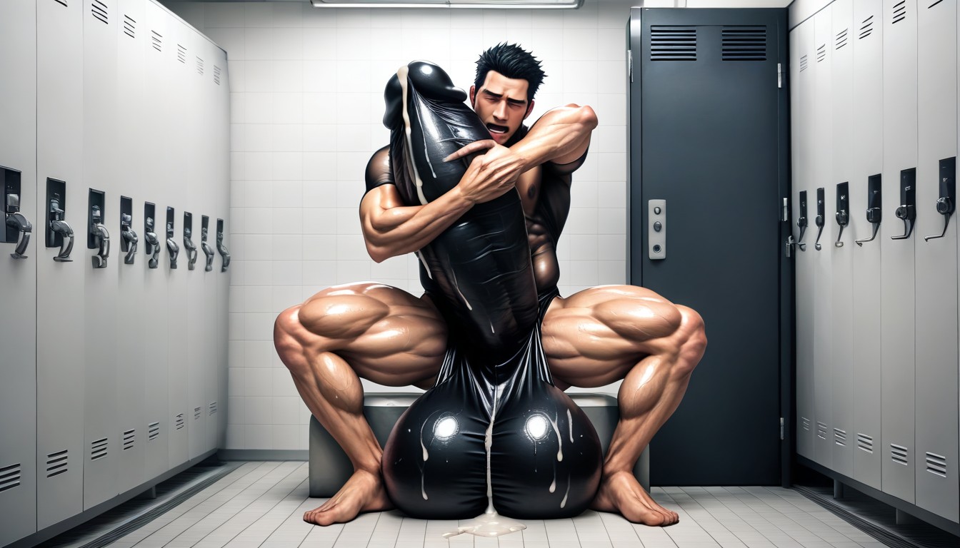 Giant Erect Bulge, Out In Public, Changing Room AI Gay Porn