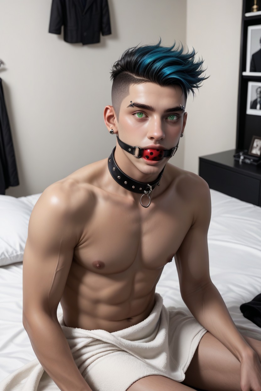 Green Eyes, Emo, Photorealistic 게이 AI 포르노