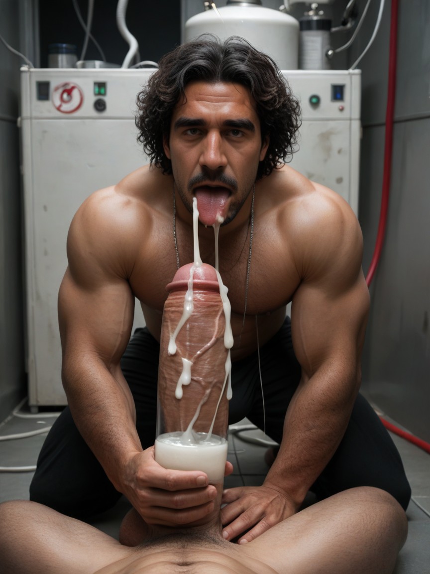 Cock Bigger Than Body, Detailed, On His Knees 게이 AI 포르노