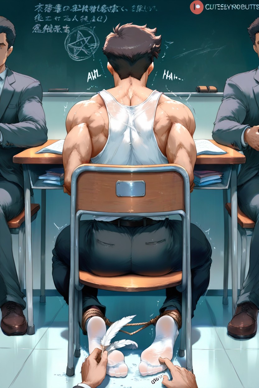 Legs Tied To Chair Legs, Sweaty, Trembling Feathers AI Gay Porn