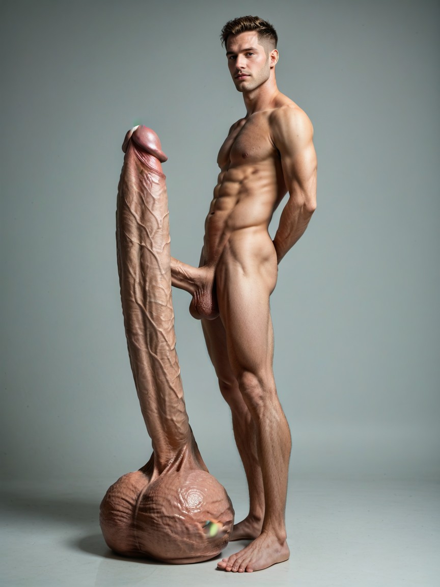 Veiny Penis, Erect Penis, Huge Balls 게이 AI 포르노