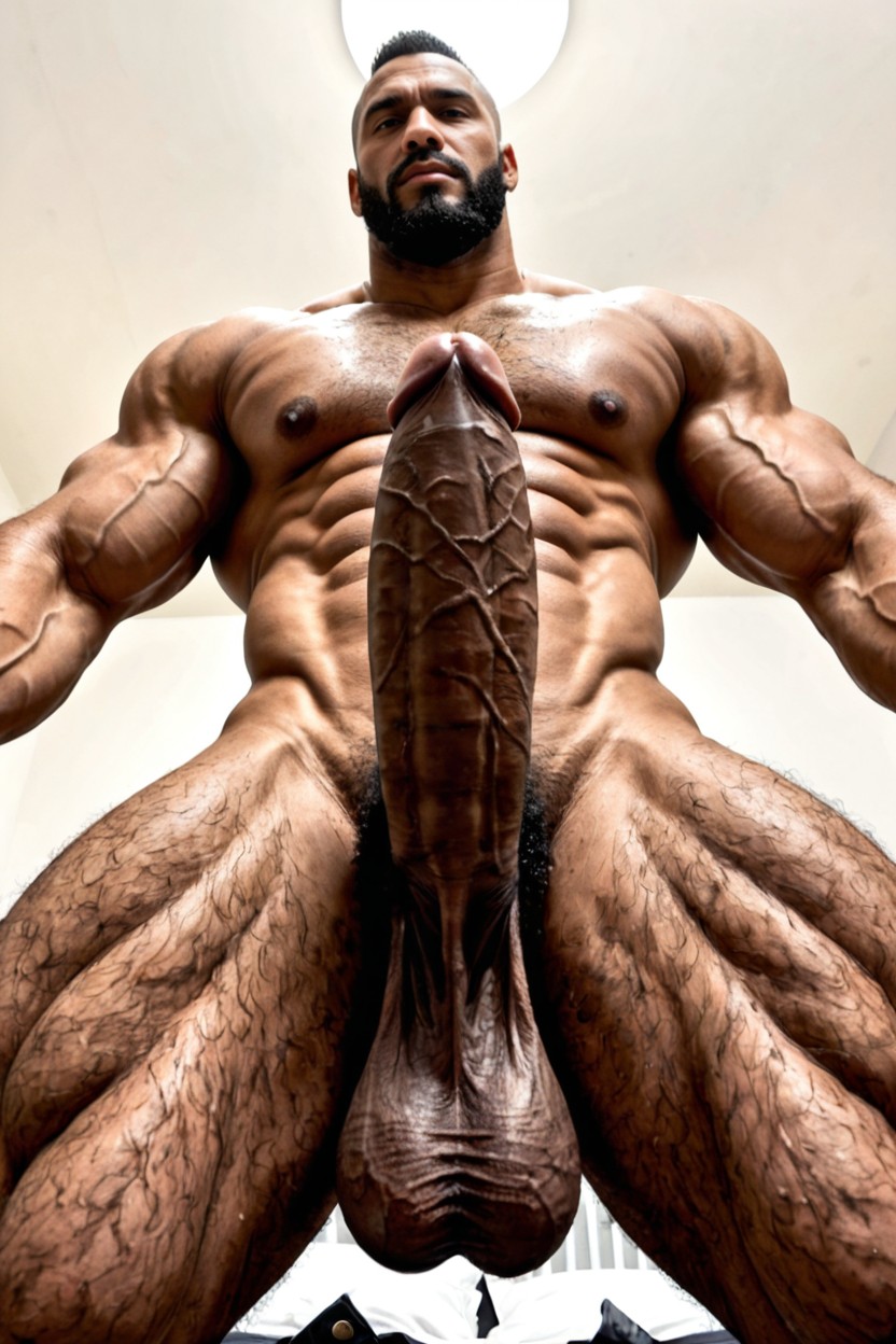 Black Hair, 짙은 갈색 피부, Low-angle View 게이 AI 포르노