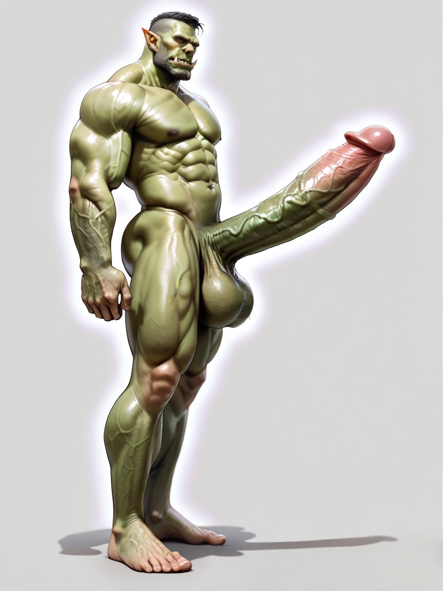 Completely Erected Penis, Super Long Legs, Ultra Detailed Penis 게이 AI 포르노