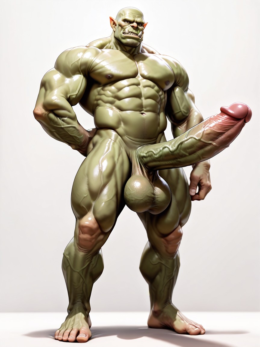 Hyper Realistic Penis, Long Circumcised Penis, Erection 게이 AI 포르노