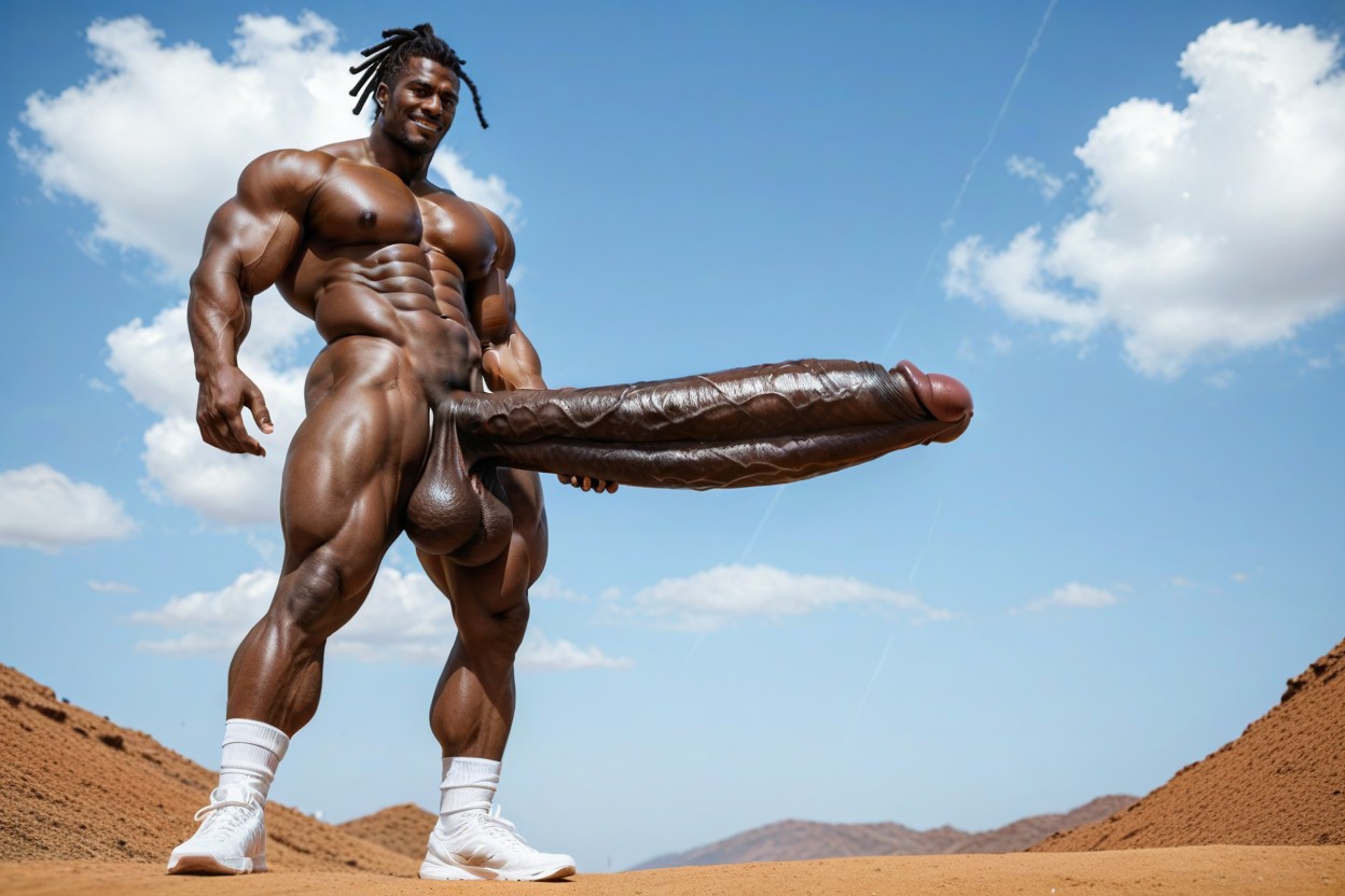 Naked, Extreme Hyper Cock, Enormous Testicles AI Gay Porn