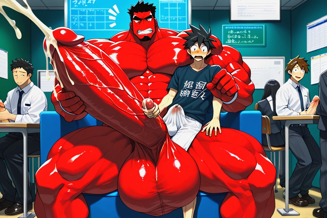 Hyper Excess Cum, Uncut Hyper Cock Bigger Than Leg, Clear Lines 게이 AI 포르노