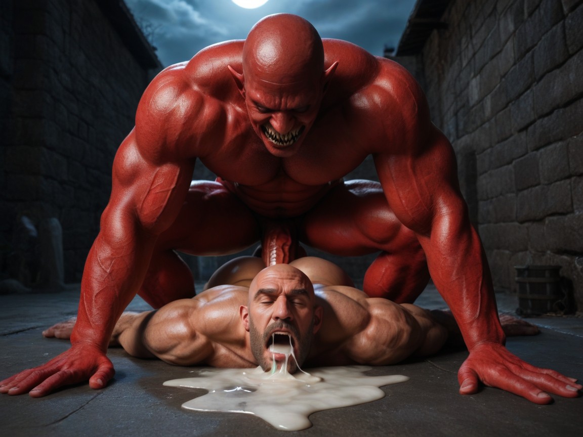 Aggressive Physical Domination On Defenseless Bottom Pushed To His Limits Of Submission, Chest Grip, Monster Pinning Down A Man ゲイAIポルノ