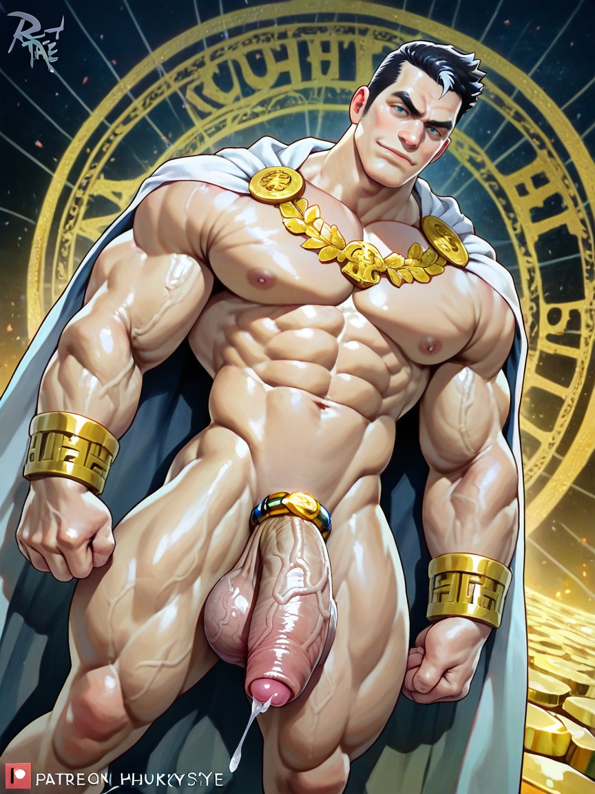 18+, Flaccid Growing Giant Extremely Thick Girth Hyper Veiny Detailed Uncut Cock, Precum Oozing 게이 AI 포르노