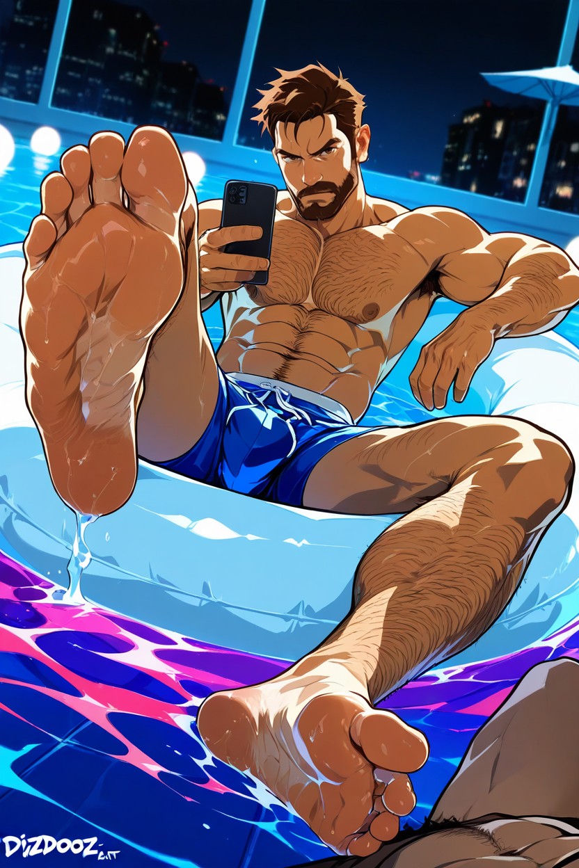 Hairy Chest And Arms, 짧은 머리, Huge Feet 게이 AI 포르노