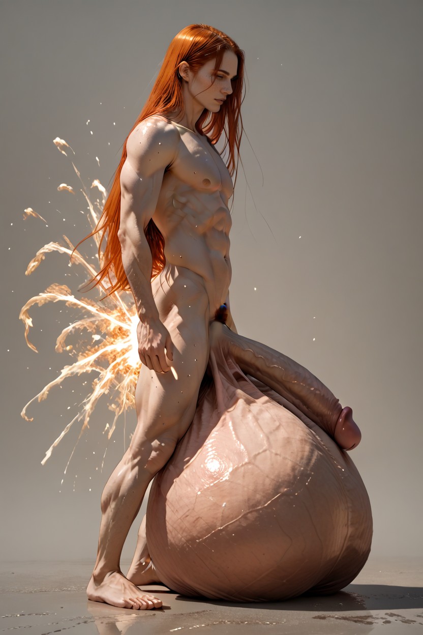 Ball Growth, Hyper Massive Cock, 엄청나게 긴 하이퍼 페니스 게이 AI 포르노