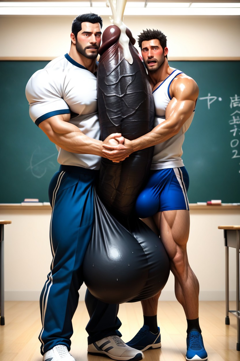 Gigantic Uncut Hyper Penis, Correct Anatomy, Handjob Pornografia gay com IA