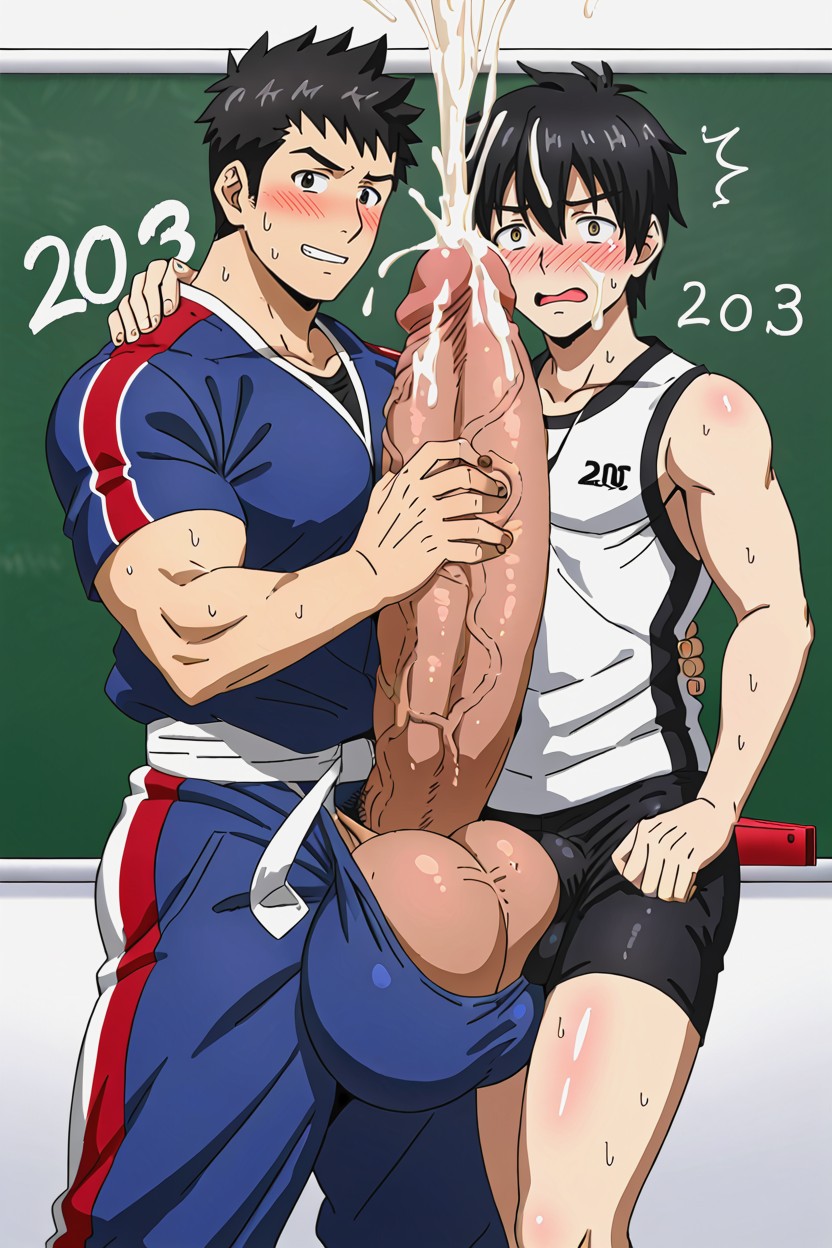 Standing In Front Of Class, Education, Giant Glans Near Open Mouth 게이 AI 포르노