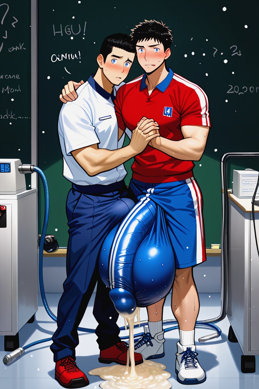 Sportswear Fabric Straining From Huge Erection And Balls, Gigantic Hyper Balls, Japanese 게이 AI 포르노