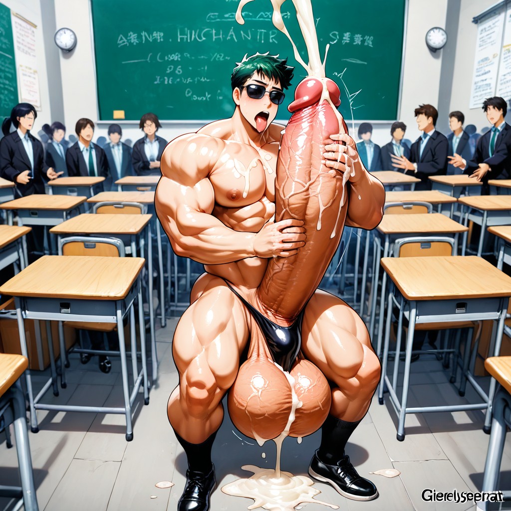 색안경, Big Balls, Tongue Out 게이 AI 포르노