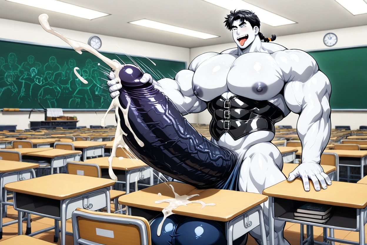 Giant Glans Near Open Mouth, Hyper Muscle, Gay 게이 AI 포르노
