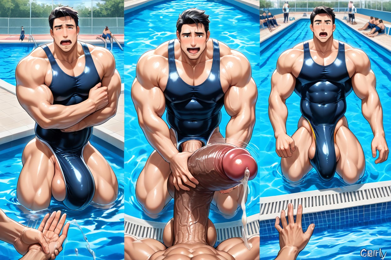 Gigantic Uncut Hyper Penis, Giant Erect Bulge, Cock Bigger Than Body 게이 AI 포르노