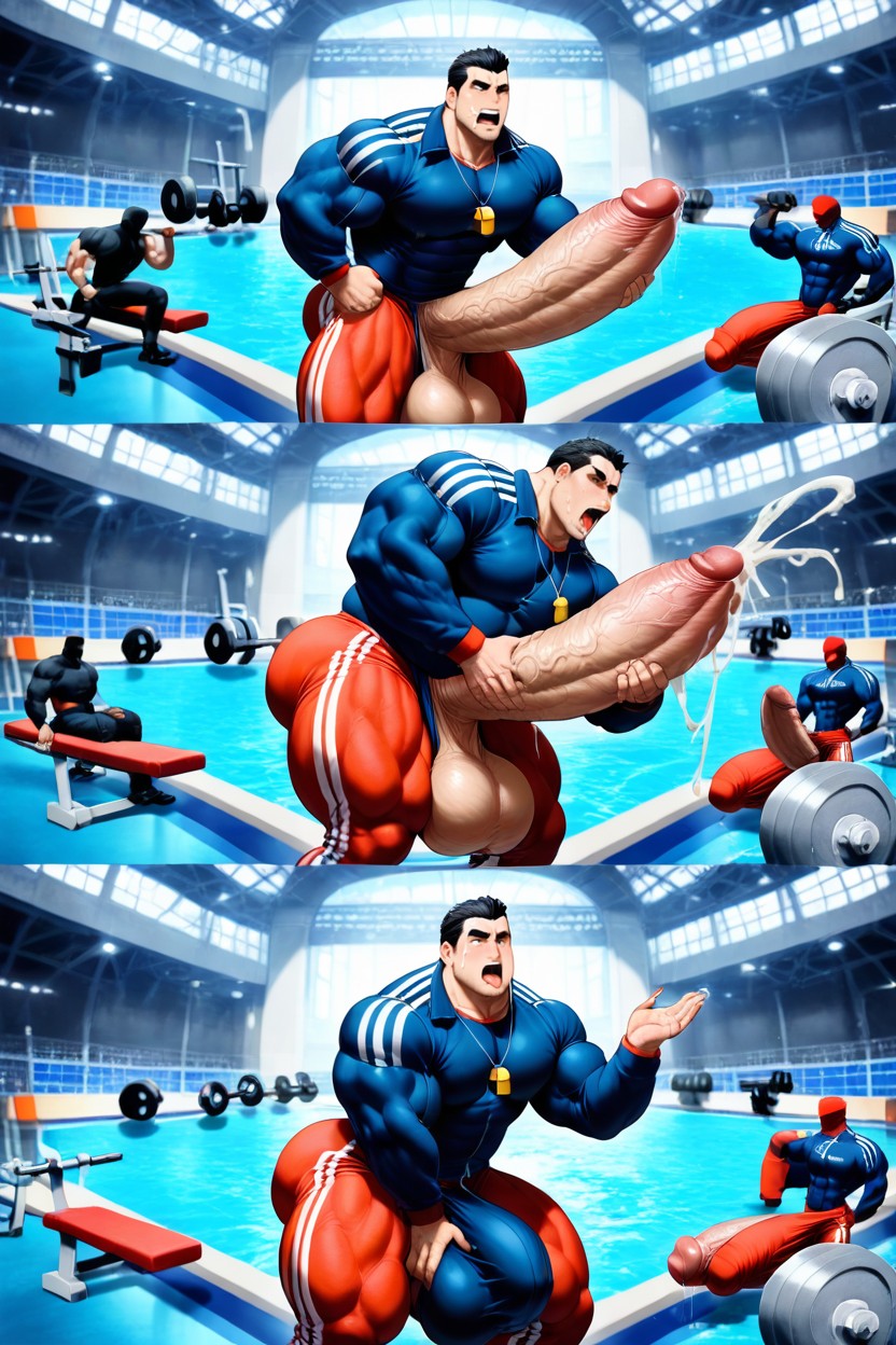 难以置信的超长阴茎, Gym, Teacher Points At Hyper Cock AI同性戀黃片
