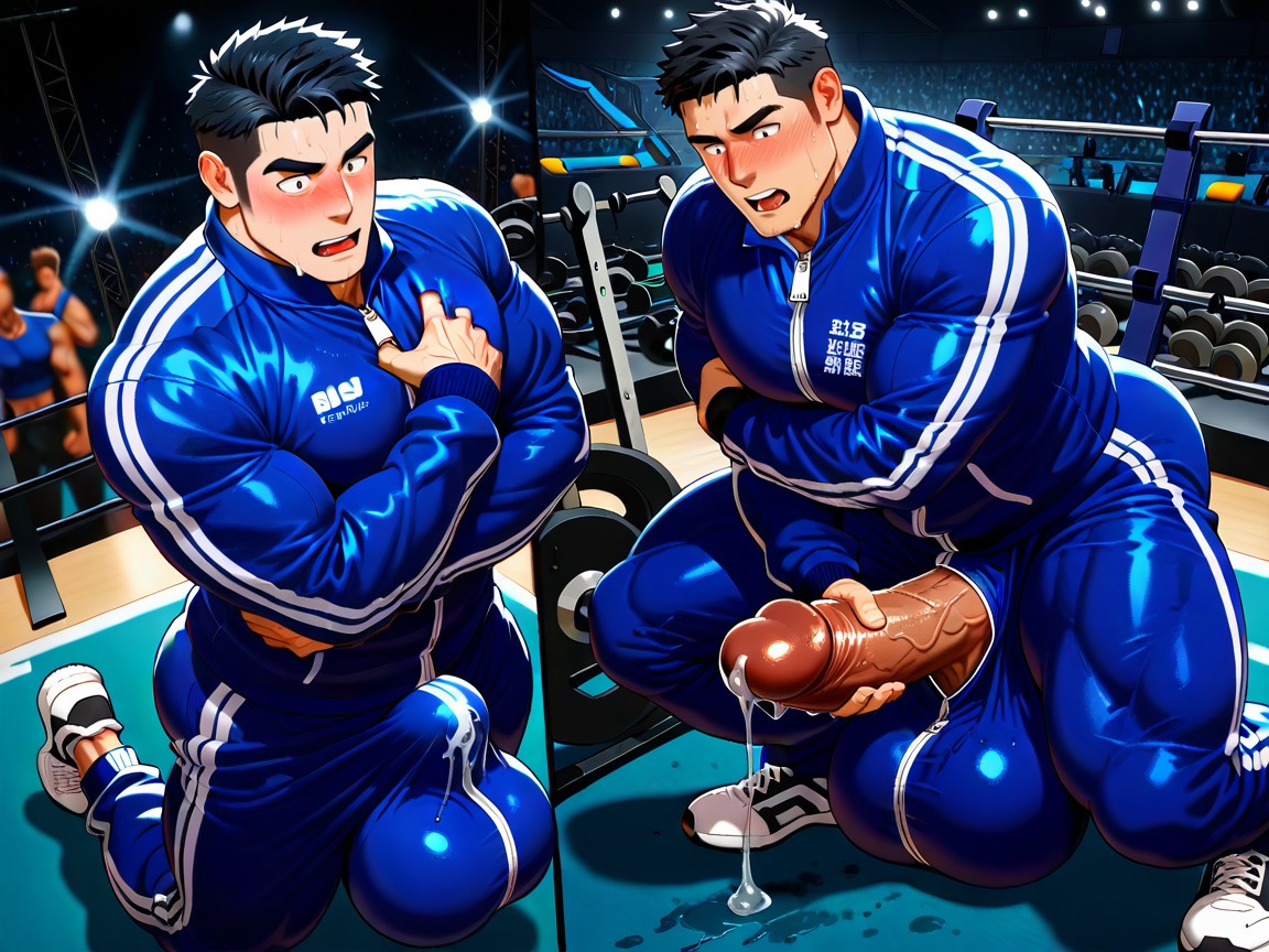Giant Erect Hyper Bulge Upward Up To Chin, Accidental Erection, Orgasm Face ゲイAIポルノ