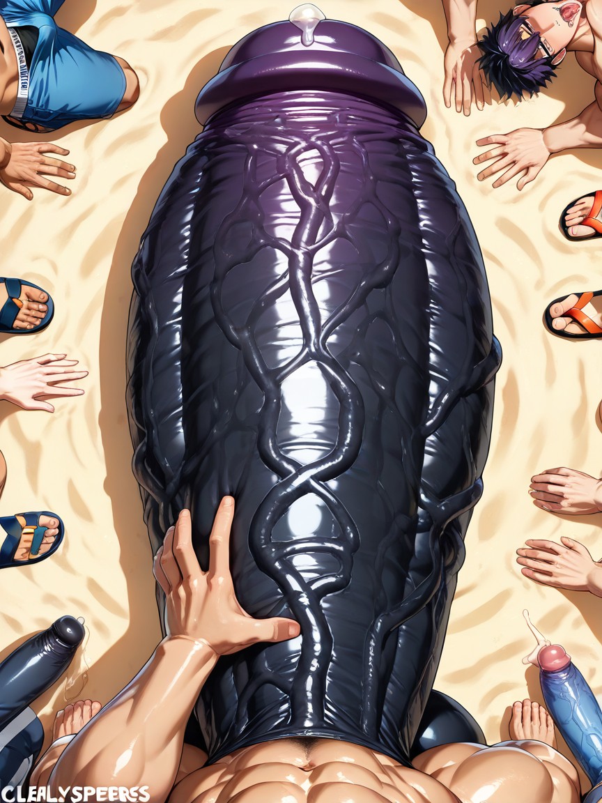 Top-down View, Circle Jerk, Clear Precum At Tip 게이 AI 포르노