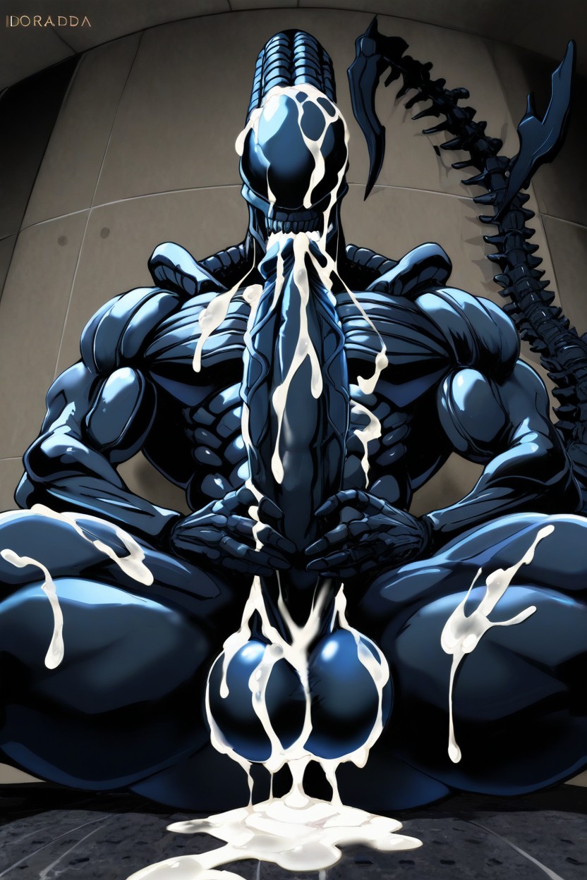 Longer Than His Thigh, Cum On Legs, Messy Cum Pornografia gay com IA