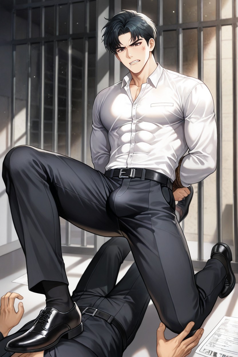 Black Pants, Ceo, Black Socks And Black Work Shoes 게이 AI 포르노