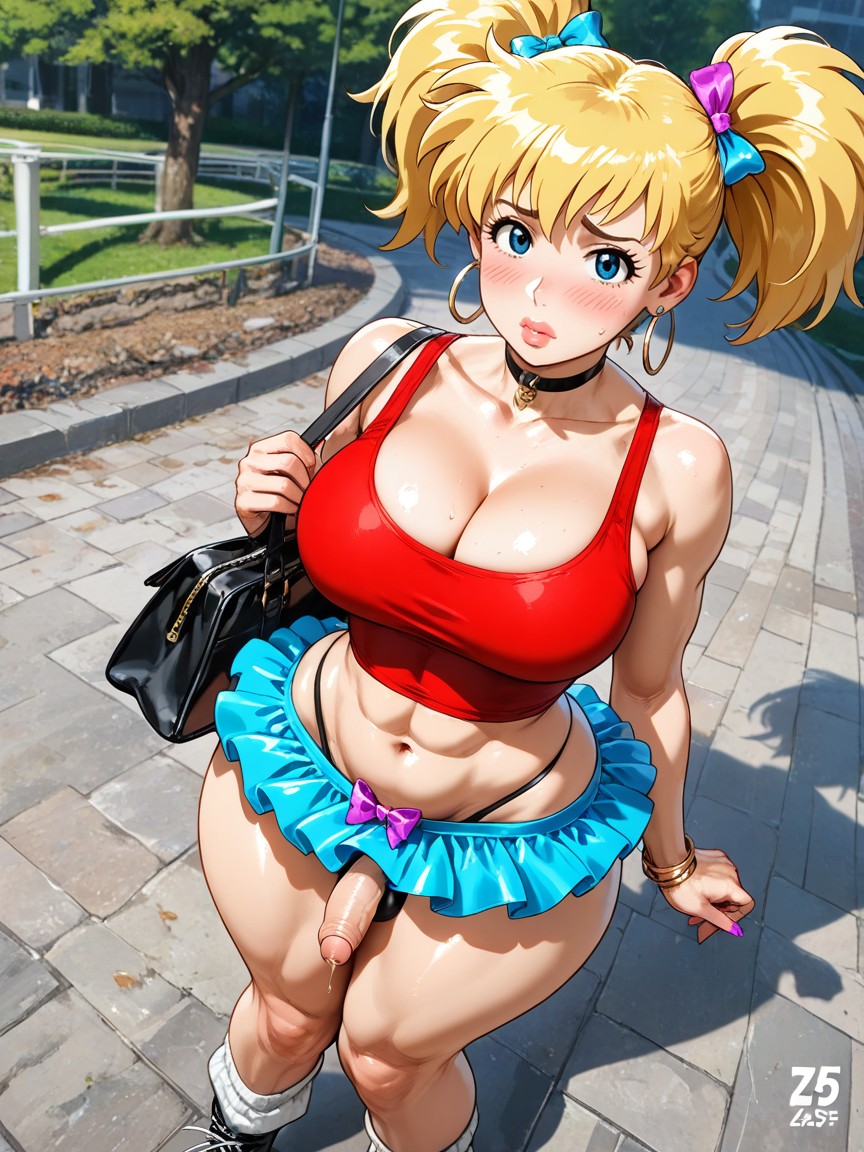 Embarrassed, 여성형 남자, Fully Erect Cock 게이 AI 포르노