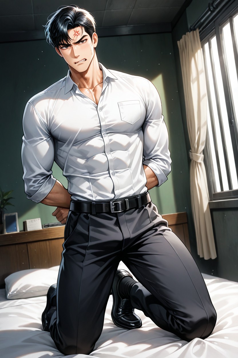 Hands Tied Behind Back, Hair, Sharp-faced Porno IA Gay