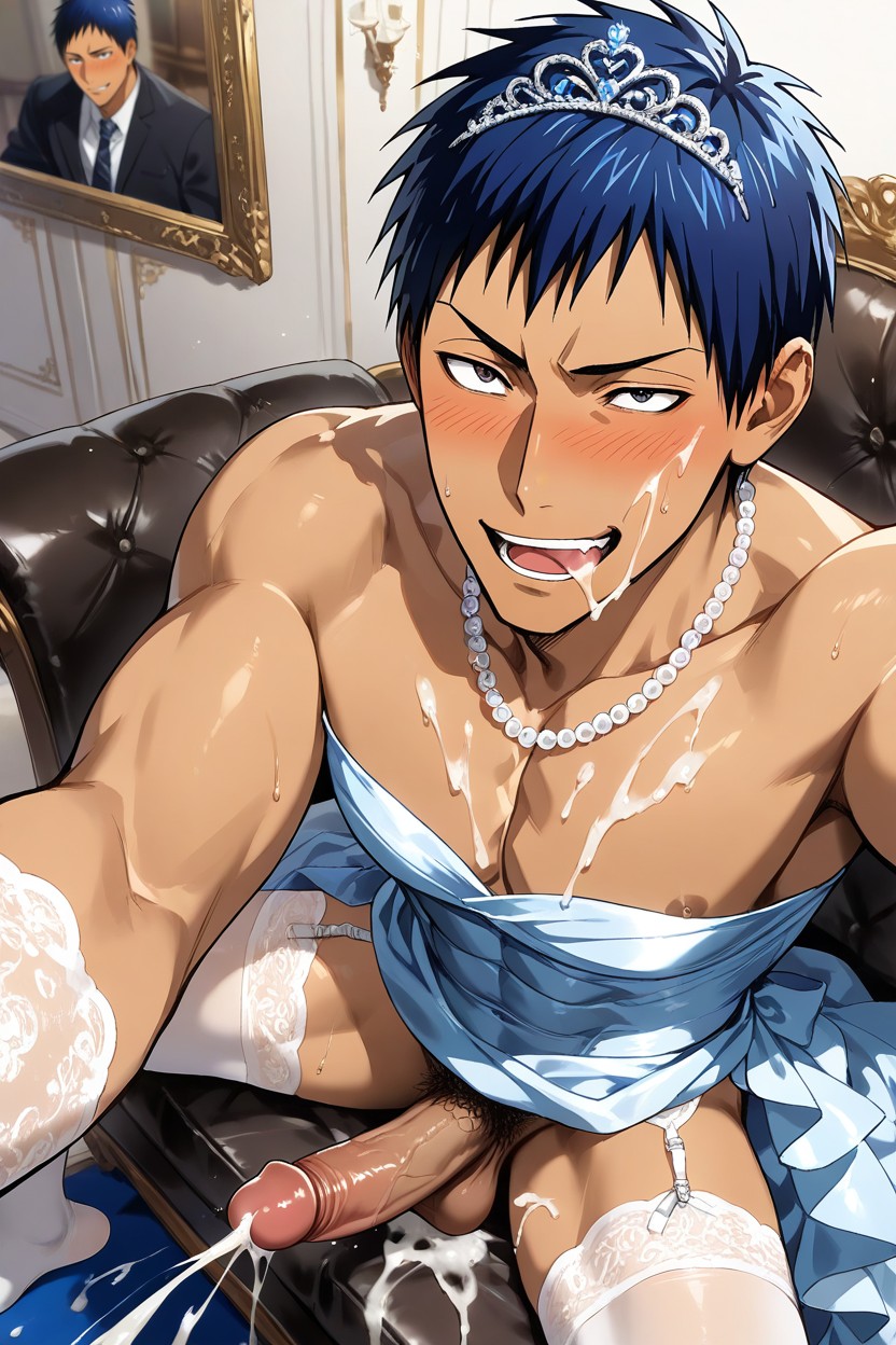 Relaxed Posture, Tanned Skin, Tiara Porno IA Gay