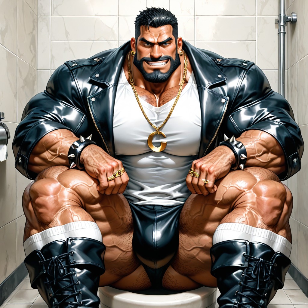 Veiny Legs, Hairy Body, Square Jaw Porno IA Gay