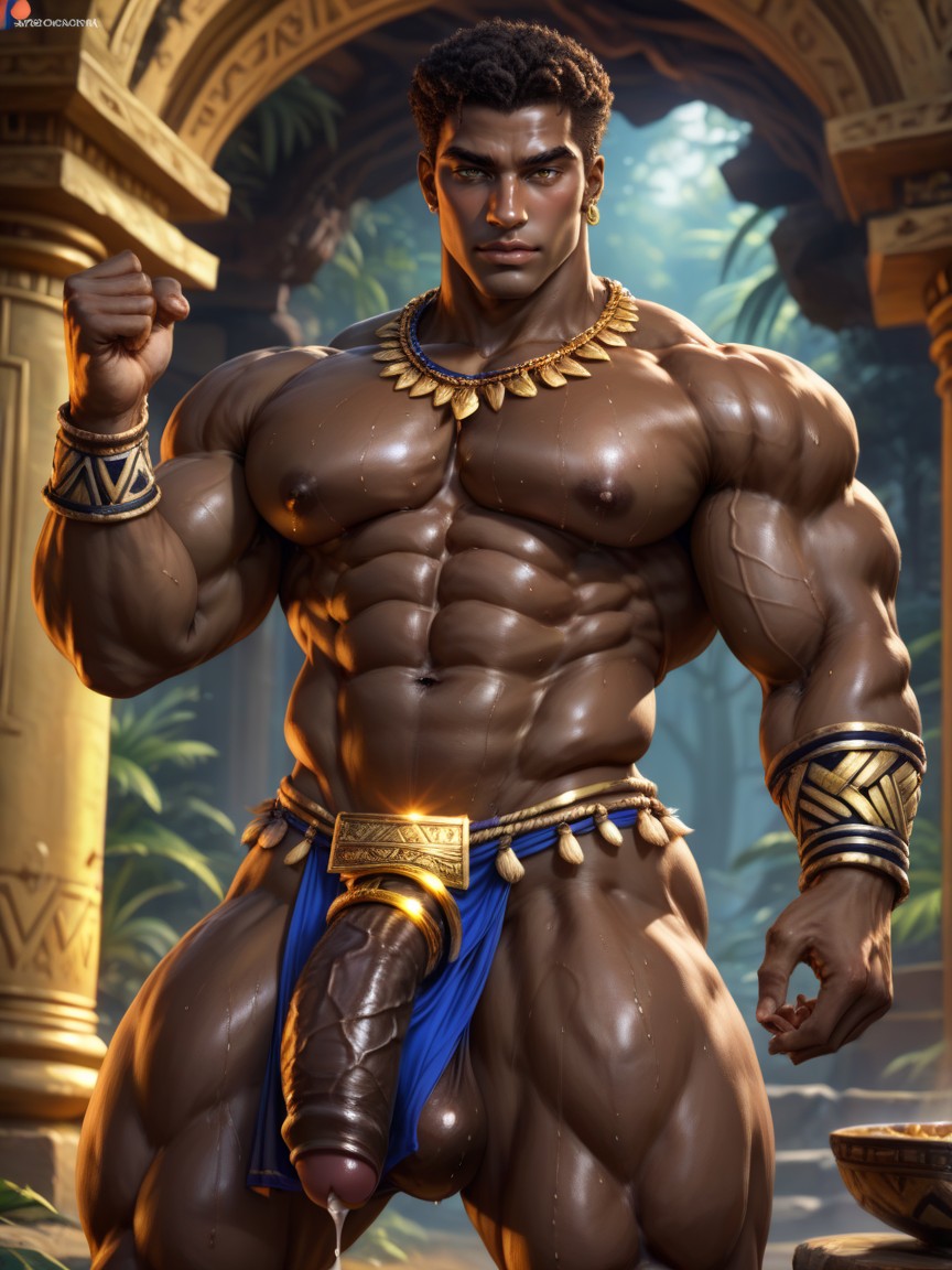 Huge Feet, Horny, African Tribal King AI Gay Porn