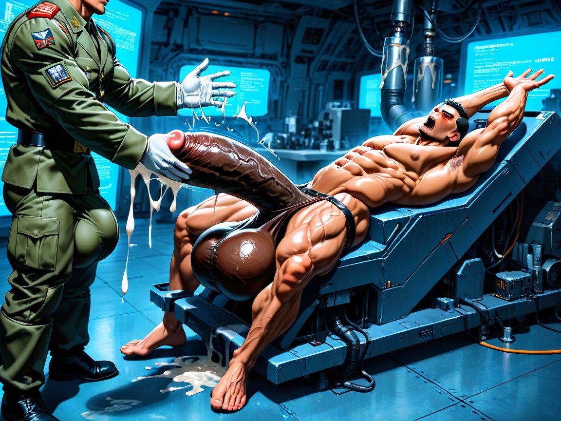 Men Watching, Only Men, Gigantic Growing Cock AI Gay Porn