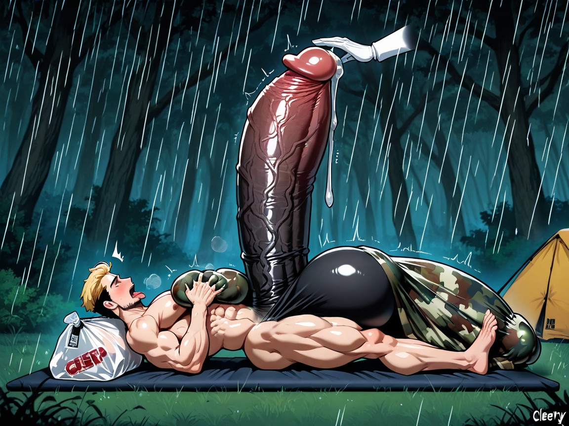 Penis Base Realistically Attached To Crotch, Excess Cum, 下雨 AI同性戀黃片
