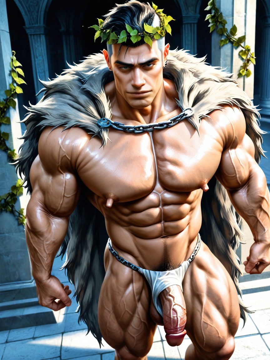 Posing In A Classical Bicep Flex, Revealed Upper Body And Legs, Dynamic Dutch Angle AI同性戀黃片