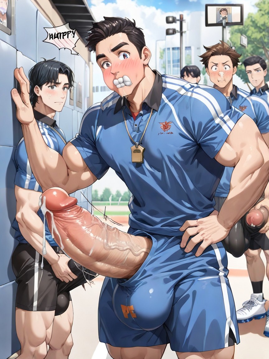 Face Pressed Against Dick Or Balls Or Bulge, Cum On Face And Chest, Group Oral ゲイAIポルノ
