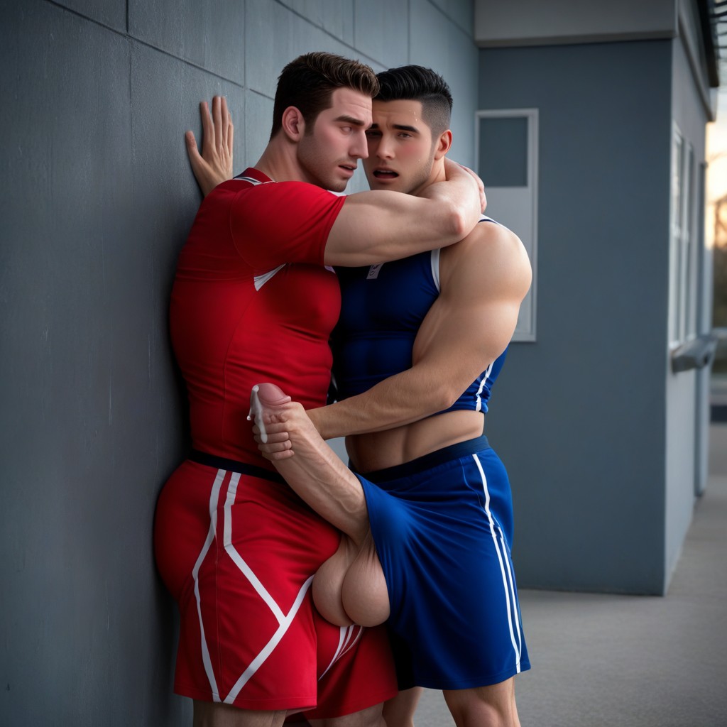 Fast Stroking, Gym Coach, Helping Hand Pornografia gay com IA