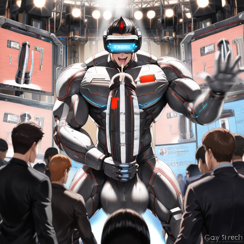 Excess Cum, カラフルな髪, Hyper Muscle ゲイAIポルノ