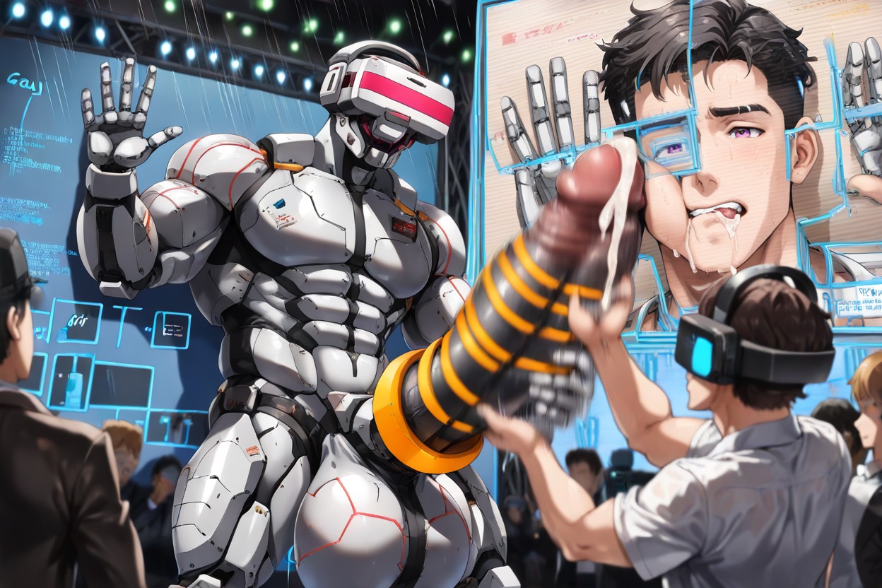 Movement Lines, Gigantic Growing Cock, Detailed ゲイAIポルノ