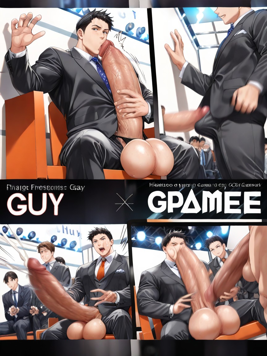 Hairy, Hands Cupping Man's Massive Balls, Electronics ゲイAIポルノ