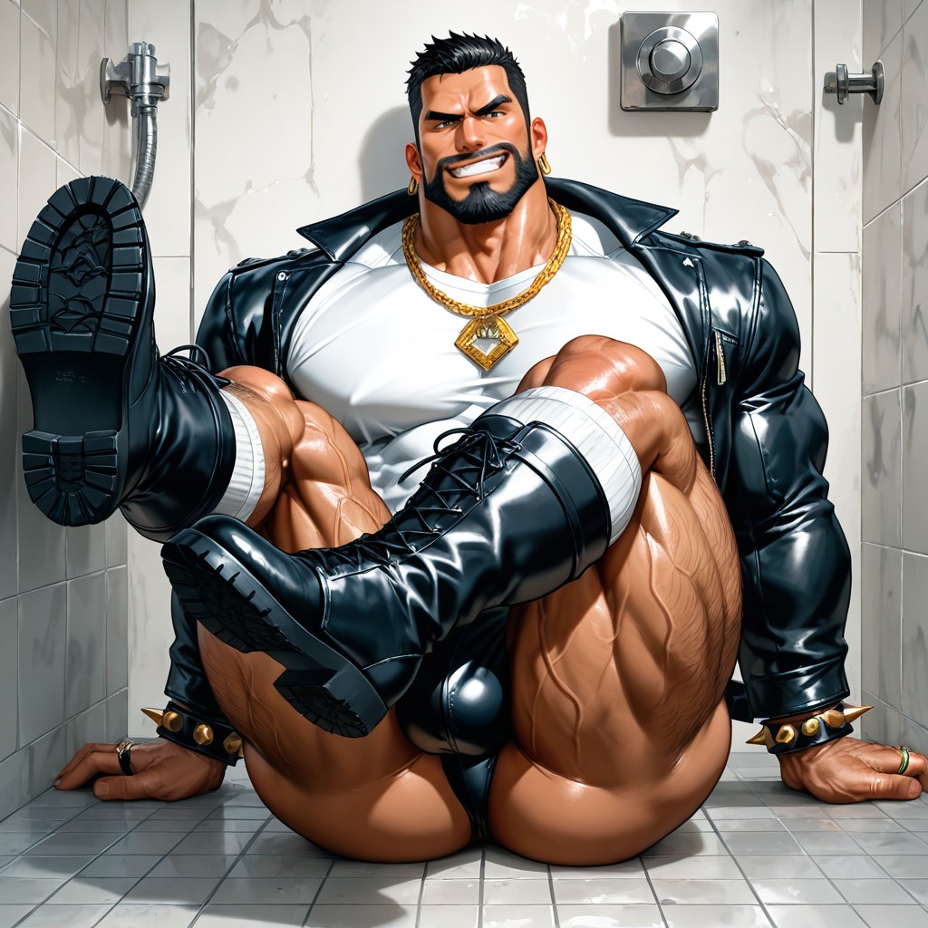 厕所隔间, 钉扣手镯, Huge Muscles AI同性戀黃片