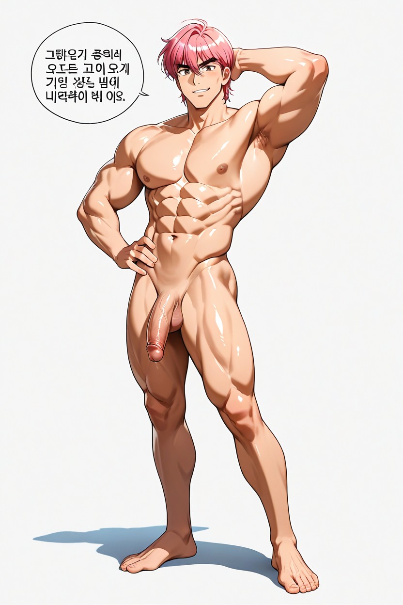 Full Body View, Prominent Jawline, Full Nude 게이 AI 포르노