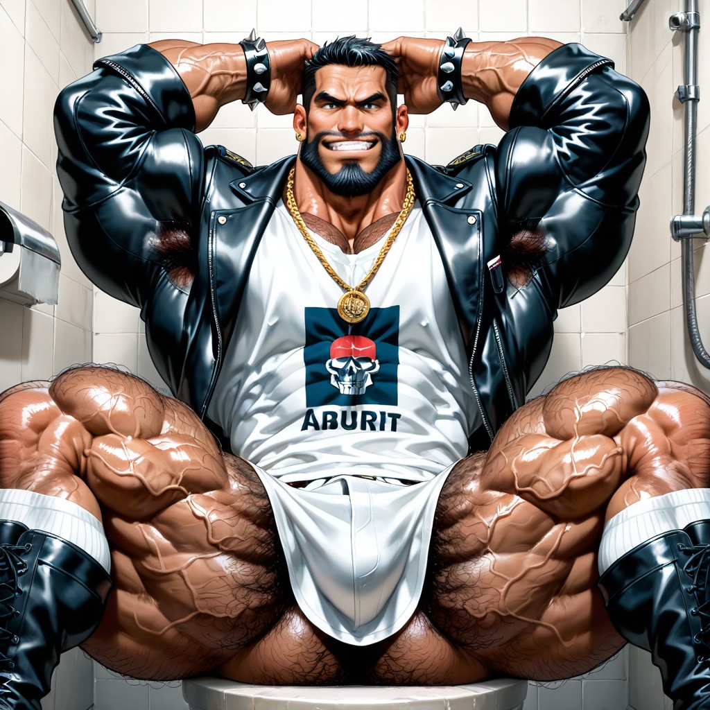 Veiny Legs, Long Black Beard, Muscular Legs AI Gay Porn