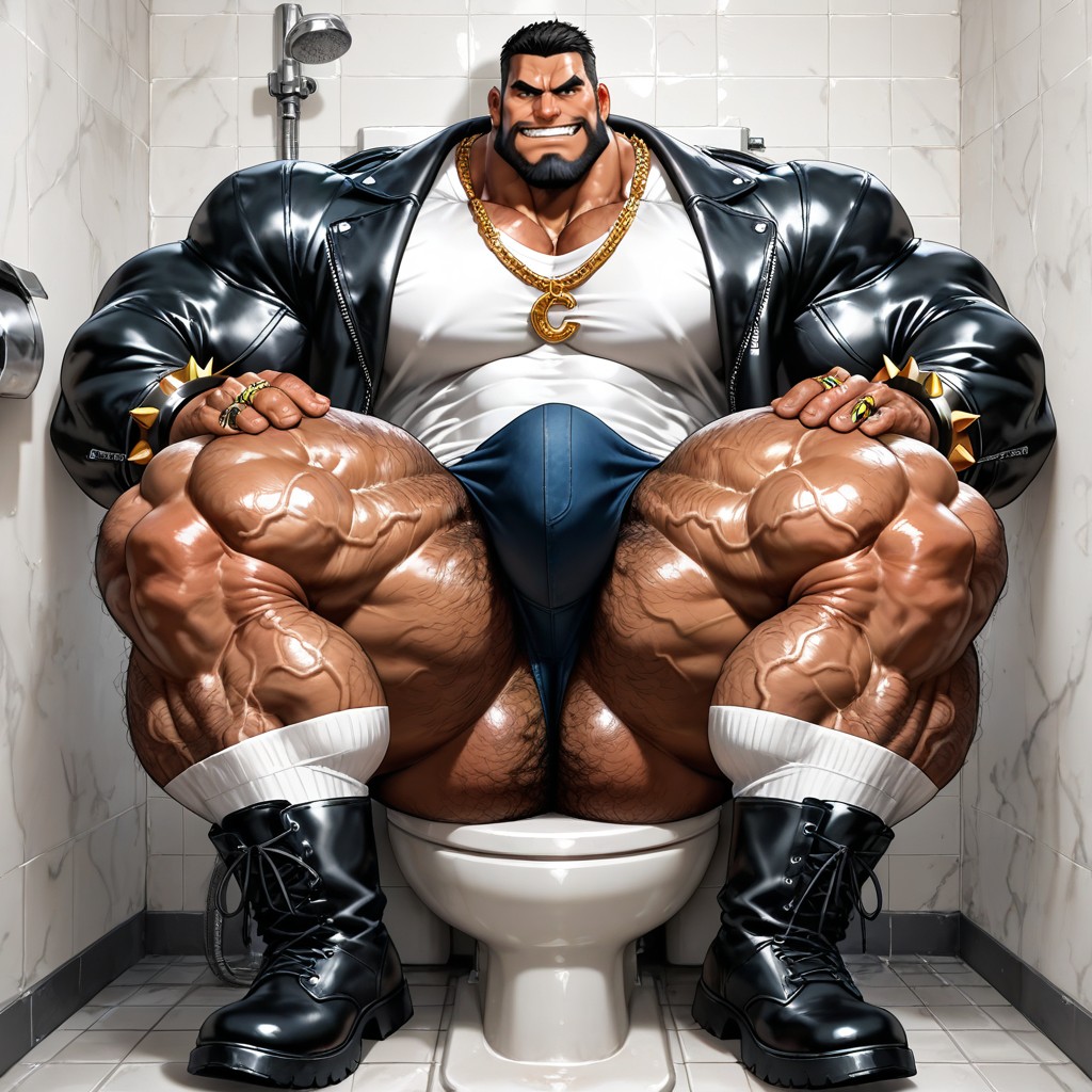 Huge Muscles, Hyper Hairy Legs, Hyper Muscular Body AI Gay Porn